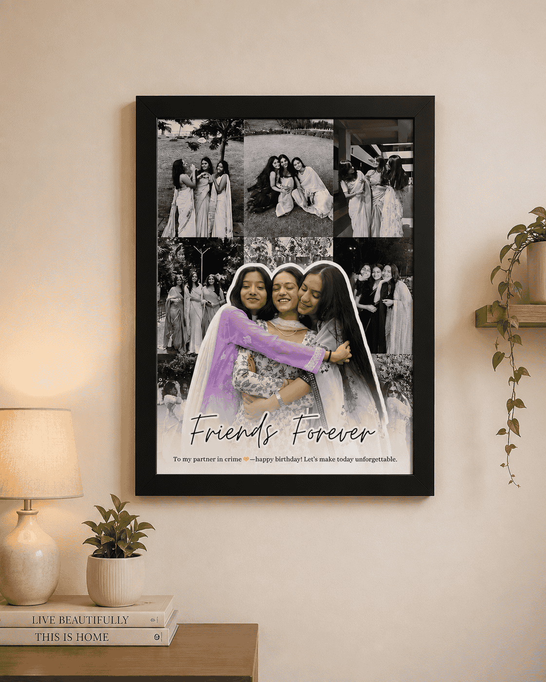 Customized Friendship Photo Frame with Message-A4 Size